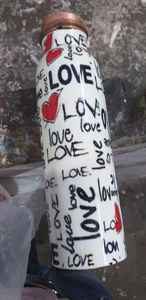 Botella de agua de cobre puro con estampado de mármol negro Beneficios para la salud impresos Usos a prueba de fugas para el entrenamiento de yoga en el gimnasio - Product Image 4