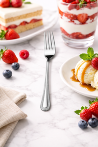 Fourchette à fruits Mr. Spoon Série Bola en acier inoxydable 18/0 avec manche en plateau, compatible lave-vaisselle, durable pour restaurants et bars - Product Image 4