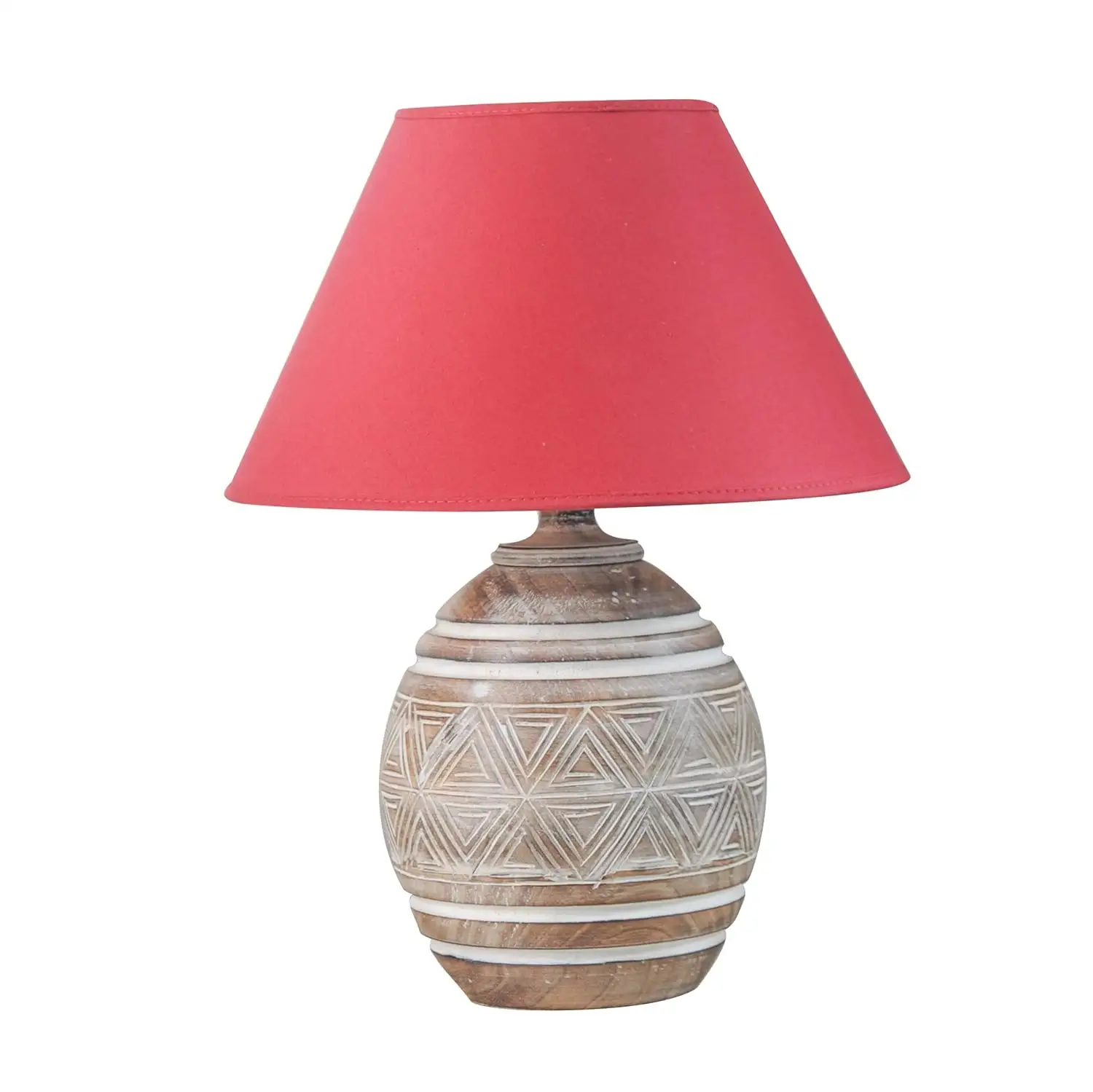 Wood Designer Carving Table Lamp with Customized Design for Living Room Decoration Manufactured in India Wholesale Prices