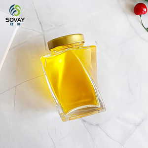 Top Nhà Máy Giá hình dạng đặc biệt <span class=keywords><strong>150ml</strong></span> thủy tinh mật ong mứt <span class=keywords><strong>Jar</strong></span> với nắp kim loại 360ml thực phẩm lưu trữ container nhãn hiệu riêng - Product Image 2