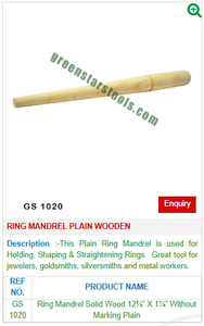 Ring Mandrel <b>Plain</b> Wooden GS 1020 for Jewelry <b>Tools</b>-Jewellery <b>Tools</b> - Product Image 2