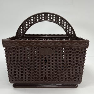 Technologie de pressage Panier de rangement en plastique élégant avec poignée centrale et séparateurs pour la salle à manger ou le bureau de beauté en vrac en gros - Product Image 3