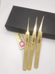 Pinzas de extensión de pestañas de Plasma negro más vendidas Pinzas rectas de oro rosa de acero sostenible Pinzas puntiagudas de la mejor calidad - Product Image 5