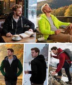 <b>Men</b> <b>Hoodies</b> Zip Up <b>Sherpa</b> Lined Sweatshirts Heavyweight Thick Warm Fleece Winter Jacket. - Product Image 6