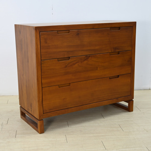 Table de chevet en teck pratique et moderne avec 3 tiroirs pour la chambre à coucher - Product Image 6