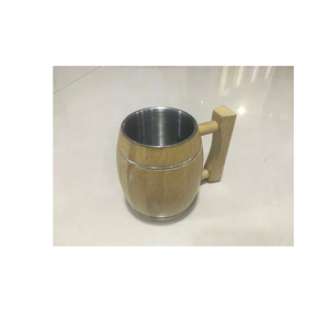 Chope à bière en bois vintage de haute qualité Tasses de bar haut de gamme martelées de luxe à grand espace au meilleur prix - Product Image 3