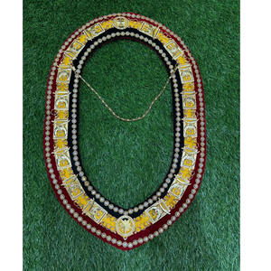 Collar Masónico Shriner de Terciopelo Tricolor en Rojo, Verde y Amarillo con Cadena y Pedrería de Una y Dos Hileras en Todos los Modelos 2026 - Product Image 2