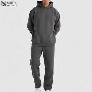 Pull à capuche et pantalon de survêtement imprimé sérigraphié lourd 2 pièces ensemble lavé à l'acide 100% coton éponge surdimensionné survêtement unisexe - Product Image 2