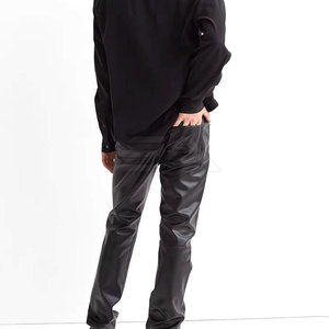 กางเกงหนังผู้ชายคุณภาพสูง ดีไซน์ล่าสุด ทรงตรง น้ำหนักเบา สไตล์ลำลอง ขายส่ง รับทำโลโก้ - Product Image 3