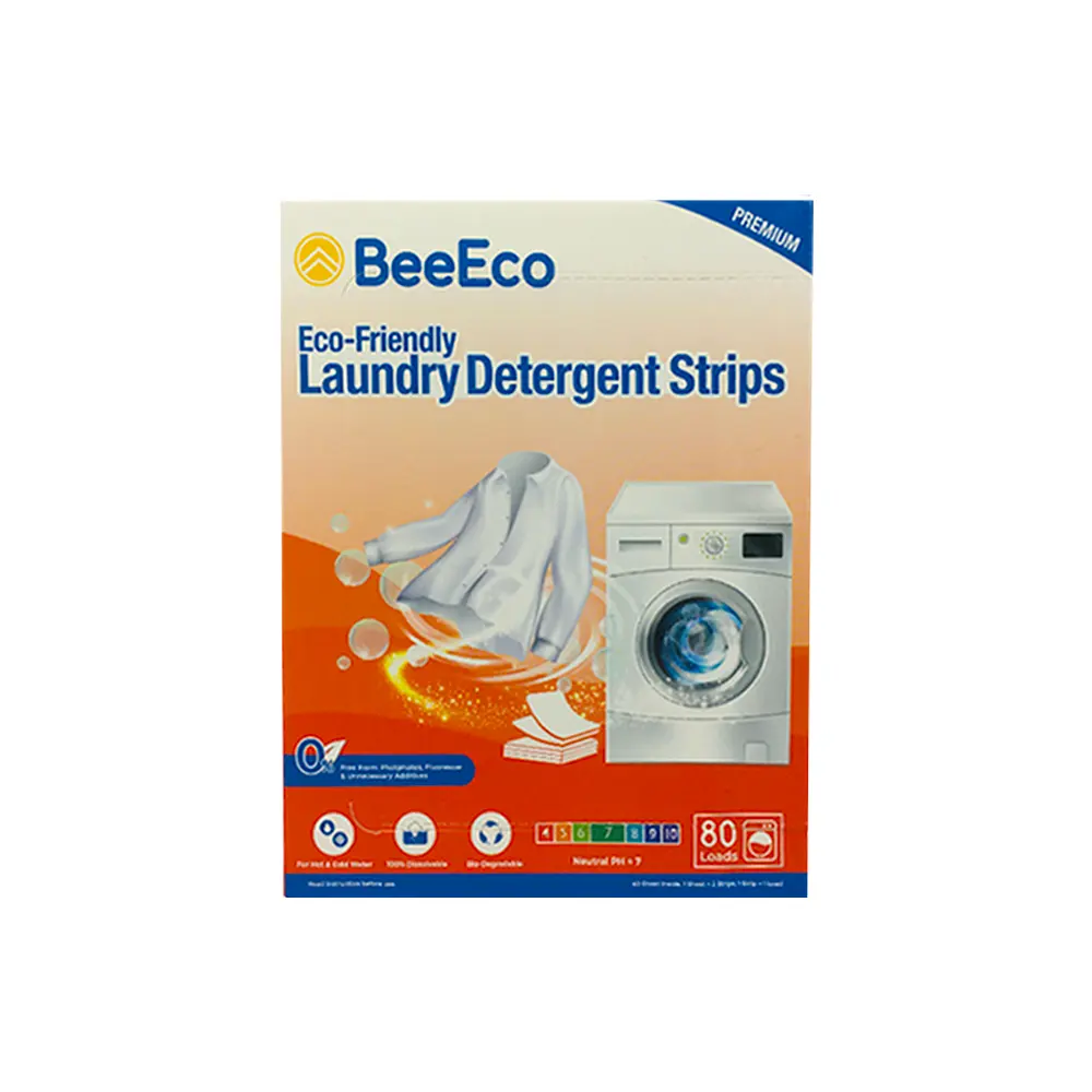 BeeEco Limpeza eficiente Folhas de detergente para a roupa, Papel detergente para a roupa, Eco-Friendly Natural, Atacado/Distribuidor