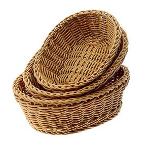 Plateau de service en rotin écologique de conception attrayante en bois naturel avec forme de taille tendance pour les restaurants d'hôtel à la maison - Product Image 3