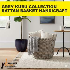 ตะกร้าหวายงานฝีมือ คอลเลคชั่นเกรย์คูบู - Product Image 1