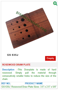 Plaque de calibrage en bois de rose pour bijoux, outil de précision pour fils et chaînes, outil manuel durable pour orfèvre |   Numéro d'article GS-635J - Product Image 2