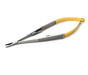 Haute qualité 16 CM demi-or bord incurvé Micro ressort ciseaux en acier inoxydable utilisation chirurgicale porte-aiguille - Product Image 6