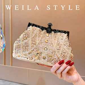 Pochette de soirée de luxe personnalisée, chaîne de mode, résine, broderie de perles faite à la main, mariage, soirée, quatre saisons, artisanat, Exim, femmes - Product Image 2