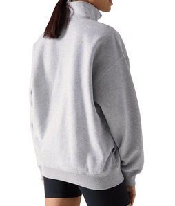 Sweat-shirt pour femmes 100% coton Fabricant en gros Fermeture éclair quart de tour Matière en tissu polaire Impression de logo personnalisée - Product Image 6