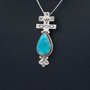 Colgante Blue Ridge Plata de Ley 925 con Turquesa Colgante hermoso de moda Chapado en plata - Product Image 4