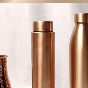 Classic copper bottle with enamel printed floral work elegant silhouette and traditional charm designed for detox calm <b>living</b> - Product Image 6