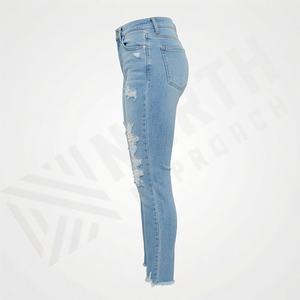Jeans Rectos Casuales Transpirables Personalizados, Nuevo Diseño, Denim para Mujer, Súper Desgastados, Color Personalizado, Moda Premium - Product Image 3