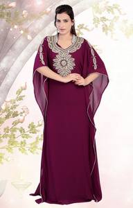 Kaftan islámico marroquí moderno para mujer Vestido de playa largo hasta el suelo con mangas largas transpirables ODM Supply - Product Image 2