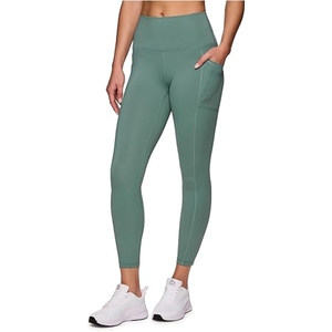 Leggings Deportivos de Cintura Alta con Cordón Ajustable para Mujer, Color Sólido, para Gimnasio y Correr - Spandex/Poliéster - Product Image 1