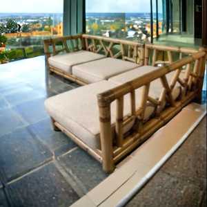 โซฟาไม้ไผ่ทำมือพร้อมโต๊ะเฟอร์นิเจอร์โซฟาในสวนทำด้วยมือแบบพรีเมียมพร้อมเบาะชุดโซฟาไม้ไผ่กลางแจ้ง - Product Image 6