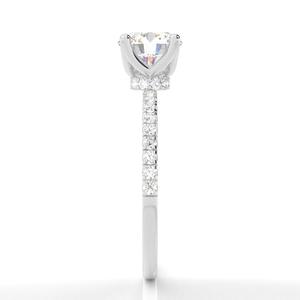 Belle bague de fiançailles vintage pour femme, ensemble élégant et fin à broches, taille ronde, diamants cultivés en laboratoire - Product Image 4