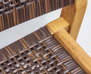 Sillas de Restaurante de Madera de Teca y Combinación de Dos Cuerdas, Diseño Moderno y Elegante, Aptas para Diversos Entornos - Product Image 3