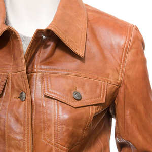 Professional Manufacturer 100% <b>Genuine</b> Cowhide Leather Jackets New Design Slim Fit Women OEM Customized Leather Jackets - Product Image 3