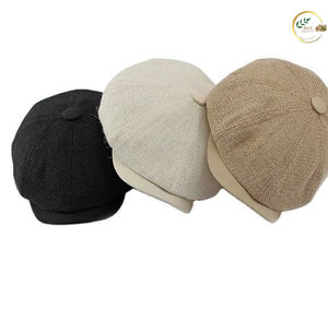 Custom Fashionable and Attractive Faux <b>Jute</b> <b>Fabric</b> Blank No Button Baseball Cap Tennis Hat - Product Image 2