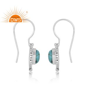 Venta caliente 925 Plata de Ley Natural Kingman turquesa piedra preciosa colgante pendiente joyería personalizada para mujer regalo para ella - Product Image 4