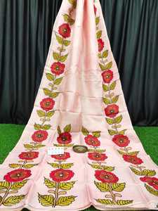 ชุดเดรสผ้าไหมลาย Murshidabad 3ชั้นน้ำหนักเบาสวยงามเสื้อผ้าธรรมดาผ่านการรับรองจากออร์แกนิคสำหรับงานแต่งงานของเด็กผู้หญิง - Product Image 4