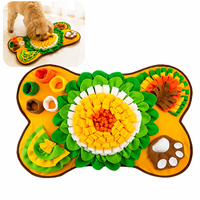 Tapis de Sniffing pour Chien en Forme d'Os, en Velours, Motif Floral, Multi-Zones, pour l'Entraînement au Travail d'Appoint et l'Alimentation Lente, Jouet Olfactif, Vente en Gros