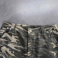 Summer Casual Vintage Distressed Baggy Camo Cargo Shorts pour hommes Custom Camouflage 100% Cotton Solid Pattern Streetwear Style
