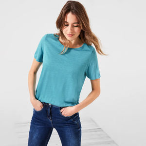 Mejor diseño al por mayor de las mujeres camiseta Casual 100 por ciento de algodón en blanco suave cómodo ajuste - Product Image 1