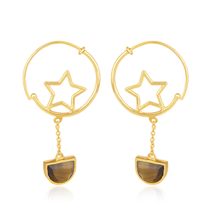 Trendy 925 <b>Sterling</b> <b>Silver</b> Natural Labradorite Gemstone <b>Hoop</b> <b>Earrings</b> Fine Jewelry Manufacturers - Product Image 3