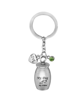 Chien personnalisé ma famille mon ami urnes pour cendres en acier inoxydable mémorial souvenir crémation porte-clés bijoux tante taille personnalisée - Product Image 6
