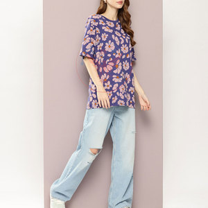 เสื้อยืดลำลองผู้หญิงไซส์ใหญ่แบบเป็นมิตรกับสิ่งแวดล้อม ผ้าฟลีซคอตตอน 100% สำหรับงานซับลิเมชั่น - Product Image 4