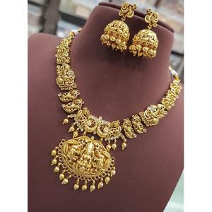 Exquisito Collar de Diseño Único Chapado en Oro de Primera Calidad con Juego de Aretes para Mujer, Traje Tradicional de Boda - Product Image 2