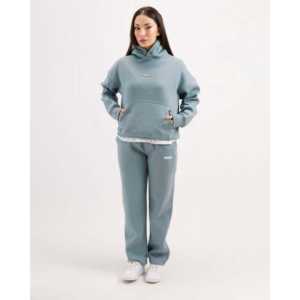 Ensemble sweat-shirt et hoodie en molleton français surdimensionné pour homme Cyan Essential 300 GSM - Product Image 6