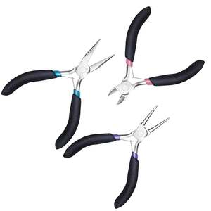 Ensemble de 3 pinces à bijoux, kit d'outils pour la fabrication de bijoux comprenant une pince à bec effilé, coupe-fil rond, certifié CE, garantie de 3 ans - Product Image 5