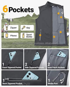 Zipper Sleeveless <b>Jacket</b> Vest Lightweight Windbreaker <b>Jacket</b> Fleece Lined Hooded Softshell Rain <b>Jacket</b> - Product Image 6