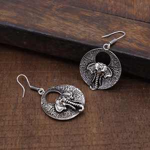 Popular elefante diseñador 925 plata esterlina moda aro colgante pendientes Tribal joyería para mujeres hecho a mano chapado en oro - Product Image 2