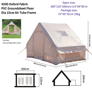 <strong>2</strong>/4/6/8 Person Glamping Inflatable Tents Easy Setup Blow up Big Air House Tent with Pump and Mosquito <strong>Screen</strong> - Product Image 4