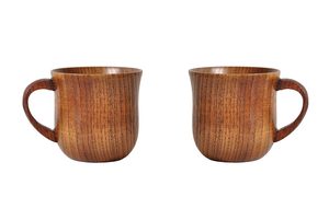 Ensemble de tasses en bois naturel faites à la main avec poignée, écologiques, en bois véritable, pour le thé, le café, les fêtes et la vente en gros - Product Image 4