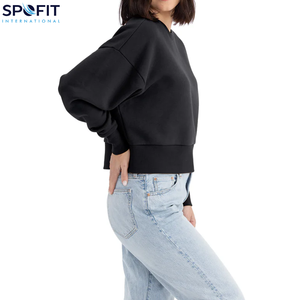 Nuevo estilo, sudadera Premium, sudadera para mujer, estampado de letras, etiqueta privada suelta, venta al por mayor, ropa informal, sudaderas recortadas - Product Image 3