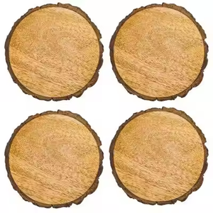 Wood Round square Wooden <b>coaster</b> <b>for</b> <b>Drinks</b> with Holder by crescent crafts - Product Image 4