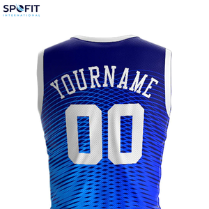ชุดกีฬาบาสเก็ตบอลดีไซน์ล่าสุด เสื้อเจอร์ซีย์แบบสั่งทำพิเศษ พิมพ์ลายด้านหน้า แห้งเร็ว คุณภาพสูง โพลีเอสเตอร์ 100% แขนกุด คอวี - Product Image 6