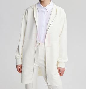 Venta al por mayor 2024 Unisex invierno cremallera larga Sudadera con capucha 100% algodón diseño personalizado sólido liso teñido personalizado OEM servicio para hombres con capucha - Product Image 2