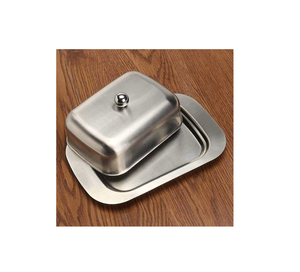 Plat à beurre en acier inoxydable Plat à beurre décoratif pour la maison Récipient à beurre de table Ustensiles de cuisine Plat à beurre de haute qualité - Product Image 4